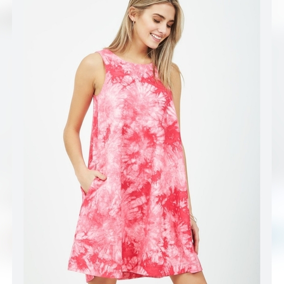 Suzy Shier Dresses & Skirts - Suzy Shier pink tye dye mini dress- Size XS